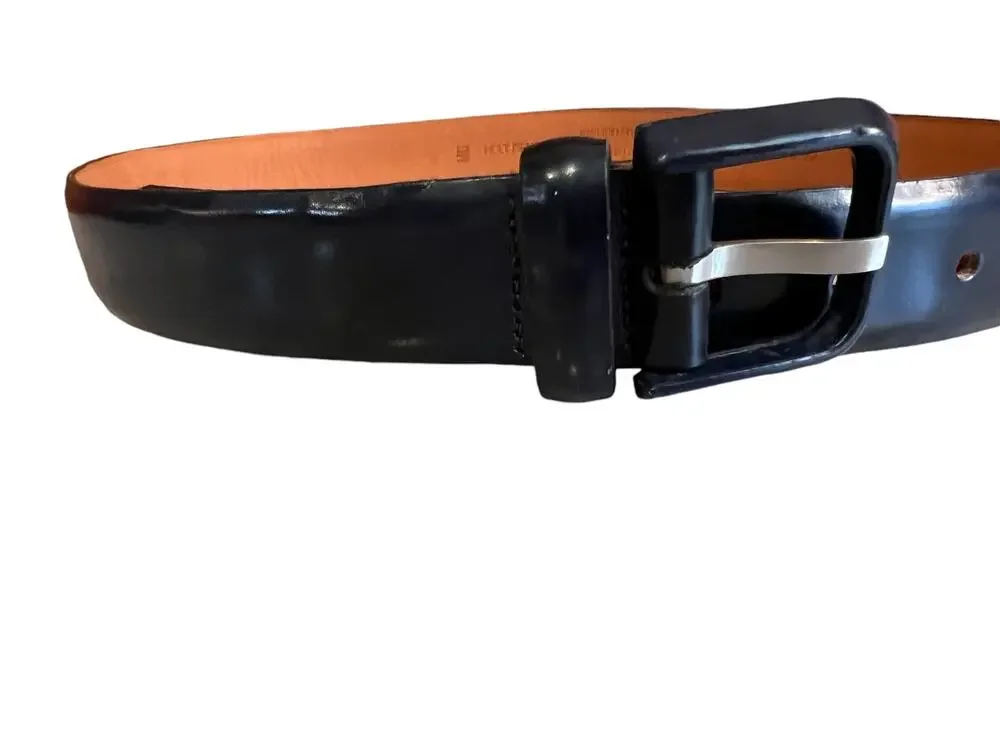 Vintage Holt Renfrew Genuine Leather Belt Navy Blue M